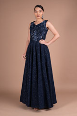 Blue Sleeveless Shimmer Gown2090 video